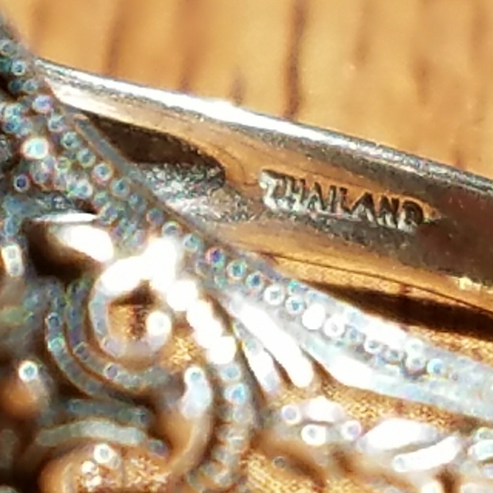 SOLD Antique Carnelian Sterling Filigree Ring - Picture 7 of 8